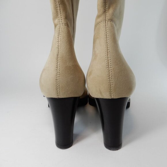 Share RON WHITE Fabia OTK BOOTS Size 6.5 Stretch Faux Suede Over the Knee NEW - Picture 8 of 10